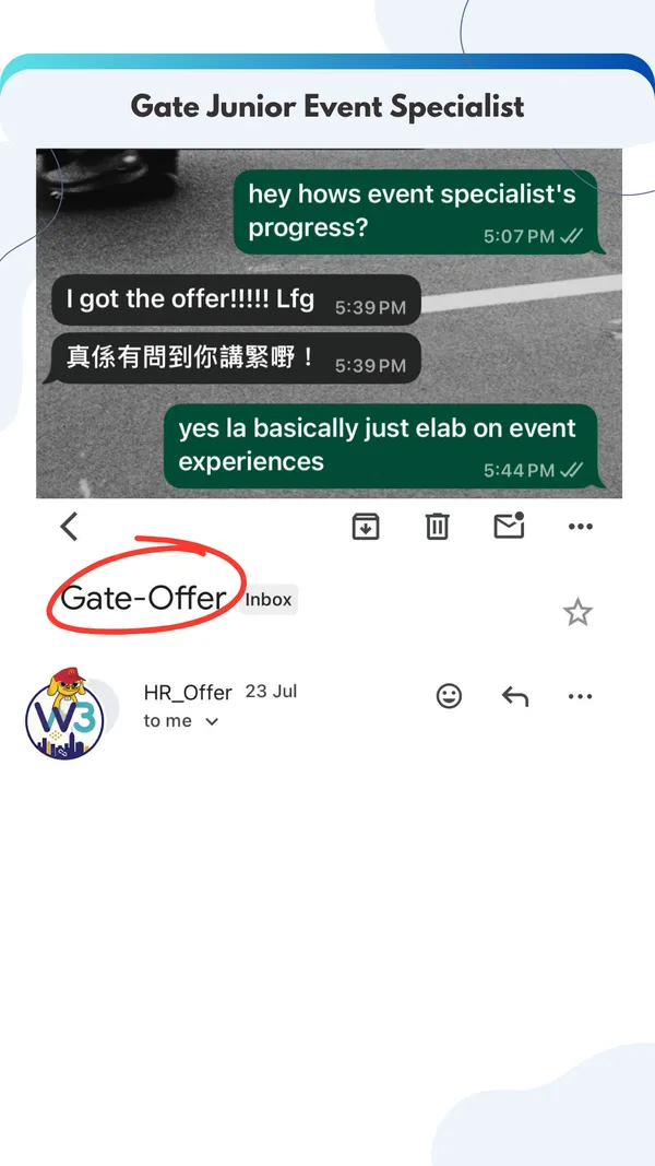 Gate Junior Event Specialist offer
